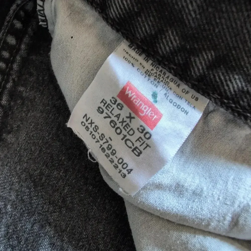 Wrangler Jeans‎ Mens 33x29 Gray Relaxed Fit Straight Leg 97601CB Denim Casual